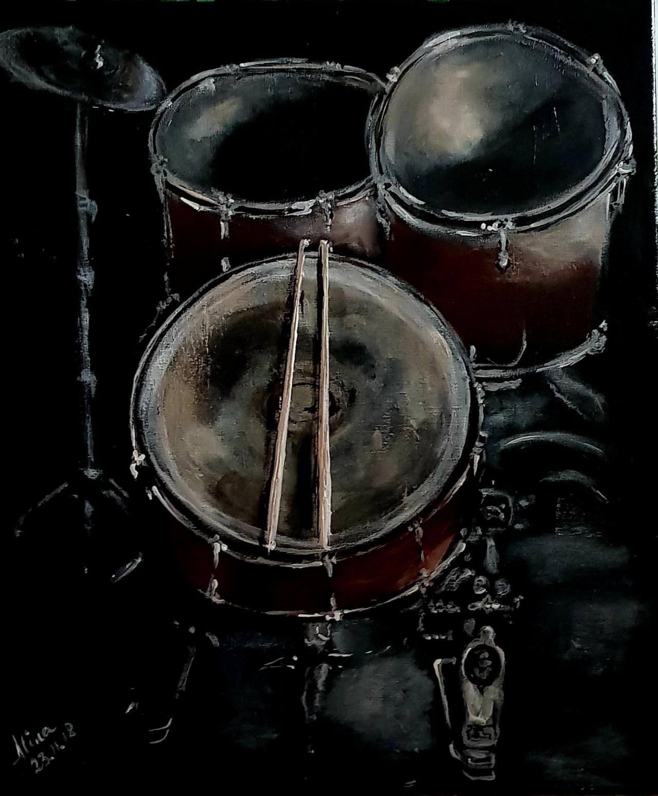 ArteDiAlina.com painting: missing drummer